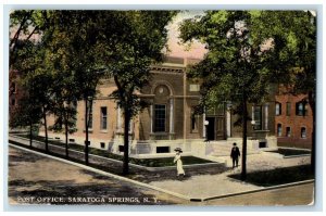 1915 Post Office Building Scene Street Saratoga Springs New York NY Postcard