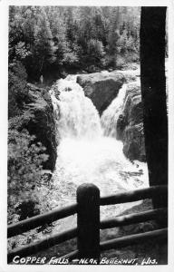 Butternut Wisconsin~Copper Falls~Lady Walking on Cliff~1947 Real Photo PC