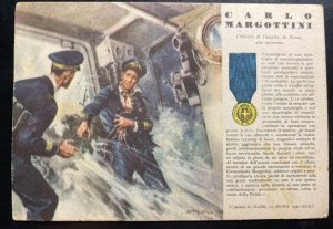 Mint Italy Patriotic Postcard WWII Gold Medal Of Military Valor Carlo Margottini