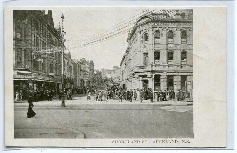 Shortland Street Auckland New Zealand 1910c postcard 