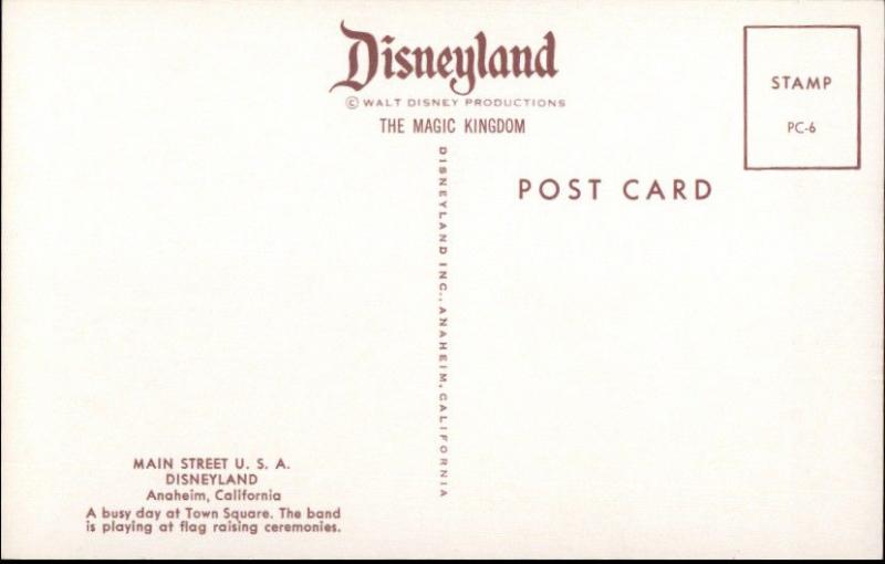 Disney Disneyland Anaheim - Fire Engine Old Postcard #2