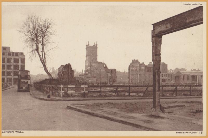 London under fire-London Wall, Photochrom Co. Ltd. Passed by the Censor 