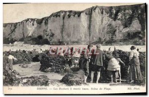 Old Postcard Dieppe Rocks A Maree Basse Scene Of Beach