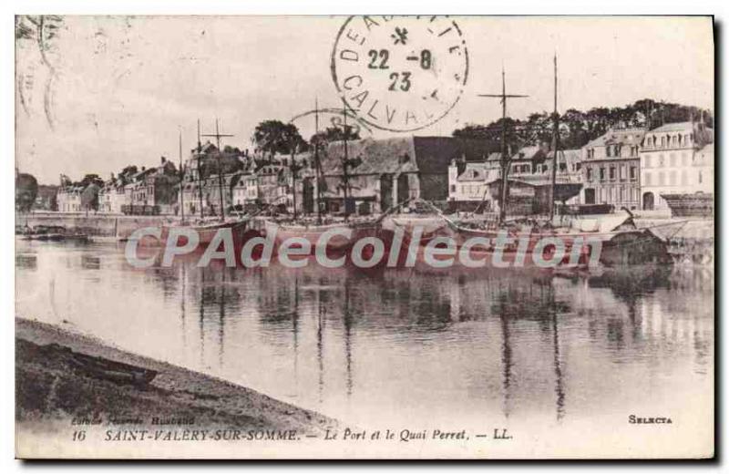 Old Postcard Saint Valery-sur-Somme The Port and Pier Perret