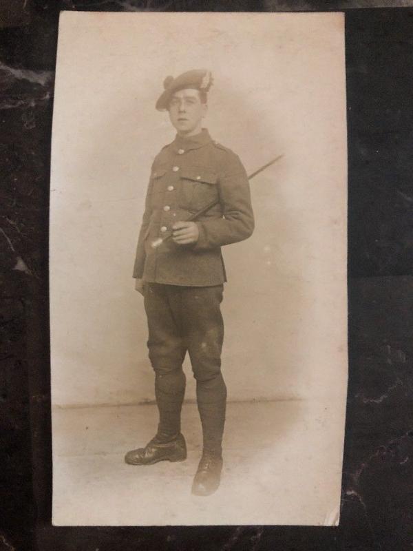 Mint British Army RPPC Postcard WW1 Scotland Soldier Royal Scots