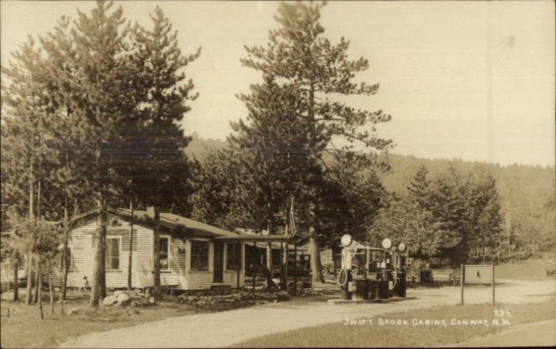 Conway Nh Swift Brook Cabins Gas Station C1930 Real Photo