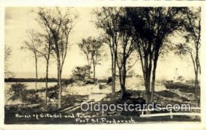 Ruins of Citadel and tower, Ft. St. Frederick UnKnown Location Real Photo Unu...