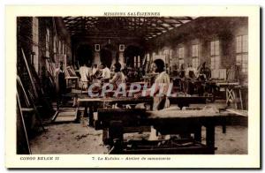 Postcard Old Missions SALESIAN The Belgian Congo Kafubu mensuiserie Workshop