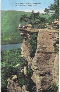 Two Men Sitting on Brady's Point Signal Mountain Chattanooga Tennessee