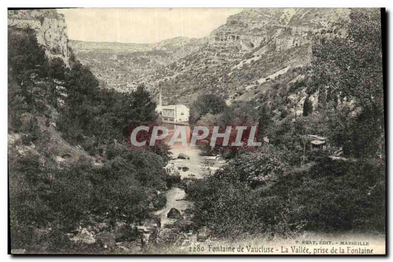 Old Postcard Fontaine De Vaucluse Taking Fountain Valley