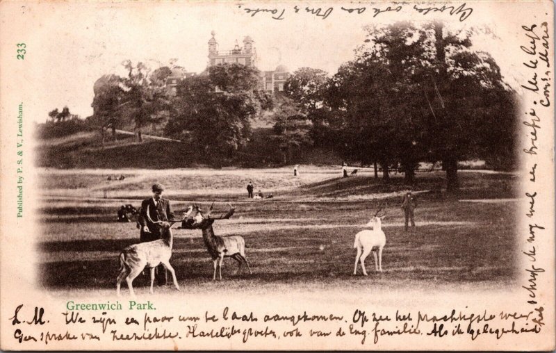 UK Greenwich Park Londen Vintage Postcard C092