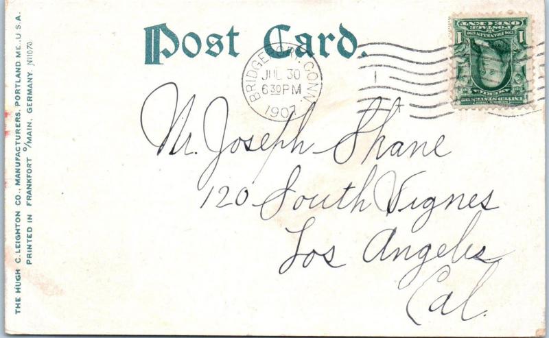 BRIDGEPORT, CT Connecticut    HARBOR from Elevator   BOATS   1907   Postcard