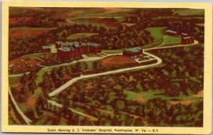 Postcard WV Huntington aerial US Veterans Hospital