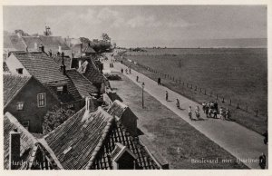 Harderwijk Boulevard IJsselmeer Holland Real Photo Postcard