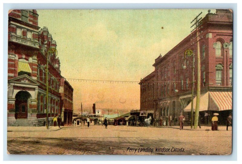 c1910 Ferry Landing Windsor Canada The Pugh Manufacturing Co. Antique Postcard