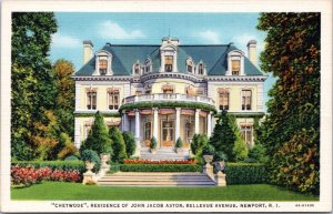 Postcard RI Newport - Chetwode - Residence of John Jacob Astor Bellevue Avnue