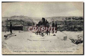 Old Postcard Army Camp Chalons Schools has fire Pointing d & # 39A room 95 th...