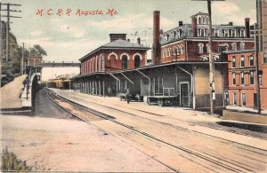 Augusta Maine MC Railroad Station Vintage Postcard AA2355