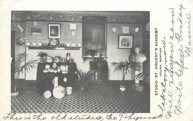 1908 Helena Montana Studio St Vincent s Academy Interior Thurber postcard 9250