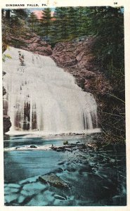 VINTAGE POSTCARD DINGMANS FALLS DELAWARE WATER GAP STROUDSBURG PENNSYLVANIA