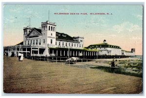 1912 Wildwood Ocean Pier Carrousel Scene Wildwood New Jersey NJ Posted Postcard