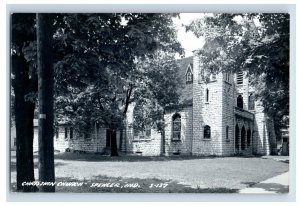 Vintage Christian Church In Spencer Indiana Real Photo RPPC Postcard P141