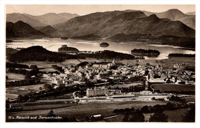 Aerial view of Keswick  and Derwentwater England  RPC