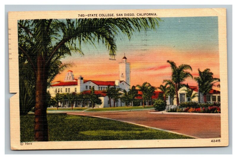 Vintage 1939 Postcard San Diego State University Campus SDSU California