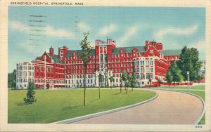 USA Springfield Hospital Springfield Massachusetts Vintage Postcard 07.30