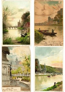 BELGIUM LITHOGRAPHY 37 Vintage LITHO postcards pre-1920 (L3841)