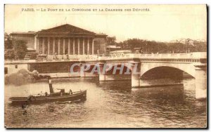 Old Postcard Paris Le Pont de la Concorde and the Chamber Of Deputies Peniche...