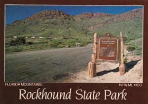 New Mexico Rockhound State Park Entrance Sign In Florida Mountains