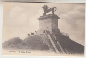 P2543, old postcard belgium lion statue waterloo - piedestal du lion unused