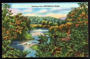 Massachusetts JEFFERSON Greetings from Scenic ... pm1952 - Linen