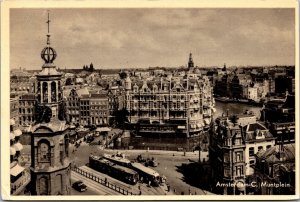 Postcard Amsterdam Muntplein square bridge