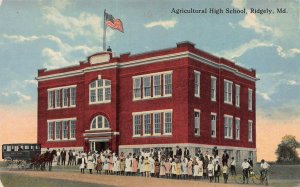 Agricultural High School, Ridgely, Maryland, Early Postcard, Unused