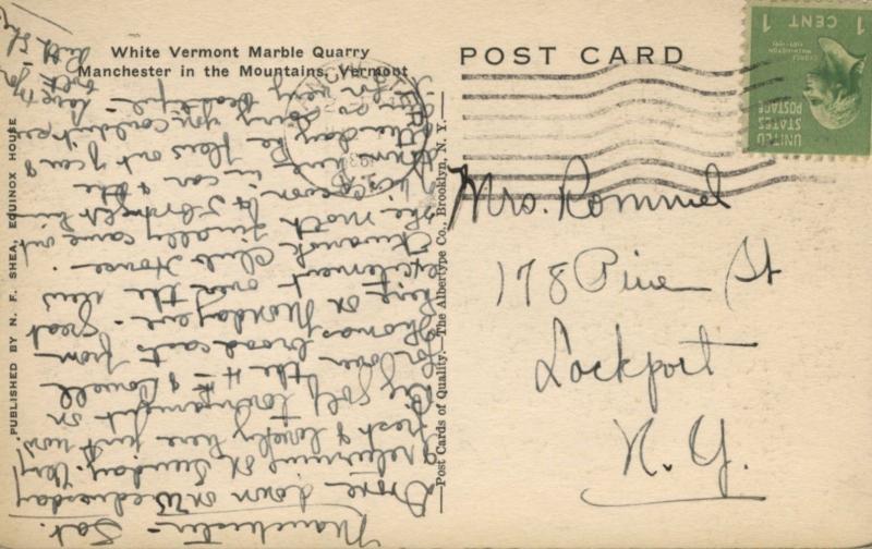 White Vermont Marble Quarry Manchester In The Mountains VT Vintage Postcard E2