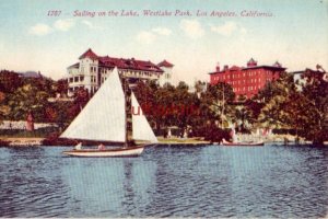 SAILING ON THE LAKE, WESTLAKE PARK, LOS ANGELES, CA 