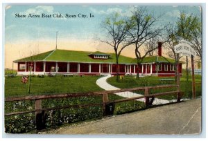 c1910's Shore Acres Boat Club House Entrance Sioux City Iowa IA Antique Postcard