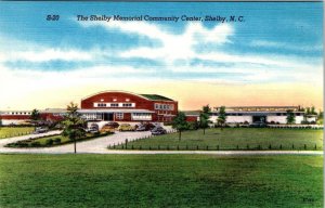 Shelby, NC North Carolina MEMORIAL COMMUNITY CENTER WWI & WWII ca1940's Postcard