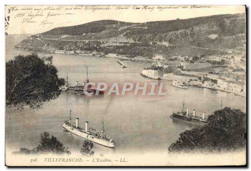 Old Postcard Villefranche L & # 39Escadre Charter