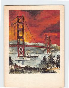 Postcard Great suspension bridge, Golden Gate Bridge, San Francisco, California