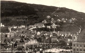 1930s NORWAY NORGE BERGEN - FLOJBANEN OLD UNCOMMON VIEW REAL PHOTO POSTCARD P665
