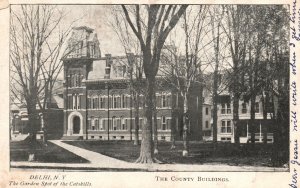 Vintage Postcard 1907 Garden Spot Of Catskills County Building Delhi New York NY