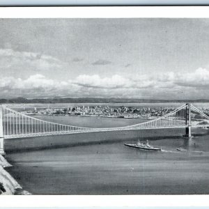 1938 San Francisco, CA Golden Gate Bridge Art Info JC Bardell Mini Postcard A77