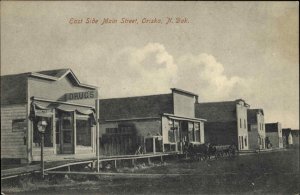 Oriska ND East Side of Main St. Drugstore c1910 Postcard