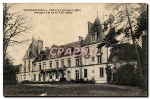 Verberie Old Postcard chateau d & # 39Aramont Restores the end of the 19th