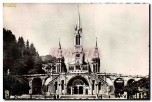 Modern Postcard Lourdes Basilica