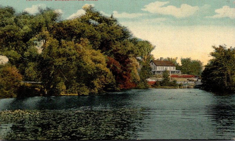 Massachusetts Bridgewater View Of Town River 1910