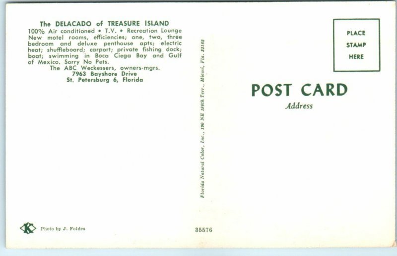 Postcard - The Delacado of Treasure Island - St. Petersburg, Florida